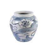 Product Image 1 for Blue & White Porcelain Twisted Flower Open Top Jar from Legend of Asia