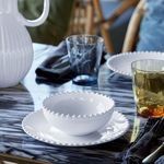 Product Image 4 for Pearl Scalloped Ceramic Stoneware Low Bowl, Set of 6 - White from Costa Nova