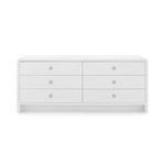 Product Image 2 for Bryant Extra Wide Lacquered Linen 6-Drawer Dresser - White Linen from Villa & House
