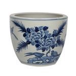 Product Image 3 for Blue & White Porcelain Planter Peony With Bird Motif from Legend of Asia