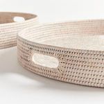 Product Image 3 for Burma Rattan Round Ottoman Trays Large, Set Of 2 from Napa Home And Garden
