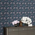 Product Image 2 for Laura Ashley Portia Dark Seaspray Floral Textured Wallpaper from Graham & Brown