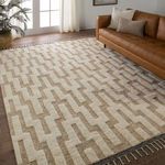Product Image 5 for Emre Global Hand-Knotted Chevron Cream/ Tan Rug - 6' x 9' from Jaipur