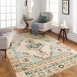 Product Image 3 for Anadolu Hand-Knotted Teal / Brown Rug - 6' x 9' from Surya