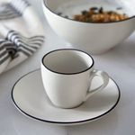 Product Image 4 for Augusta Rim Ceramic Stoneware Coffee Cup and Saucer from Costa Nova