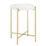 Product Image 1 for Freya Antique Brass & Marble Accent Table from Currey & Company