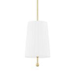 Product Image 1 for Adeline Transitional Pendant Light with White-Pleated Shade from Mitzi