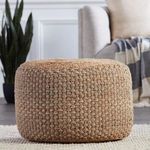 Product Image 2 for Kealani Trellis Gray/ Beige Cylinder Pouf from Jaipur