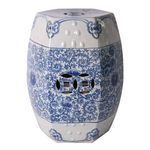 Product Image 2 for Blue & White Hexagonal Lotus Stool from Legend of Asia