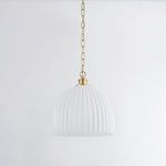 Product Image 5 for Hillary Large Aged Brass Fluted Pendant Light from Mitzi