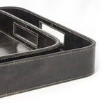 Product Image 3 for Derby Rectangle Leather Tray Set - Black from Regina Andrew Design