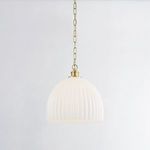 Product Image 2 for Hillary Large Aged Brass Fluted Pendant Light from Mitzi