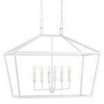 Product Image 4 for Denison Rectangular White Wrought Iron Chandelier from Currey & Company