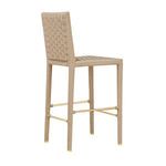 Product Image 3 for Burbank Natural Rope Basketweave Pattern Bar Stool With Antique Brass Stretcher from Worlds Away