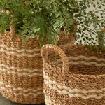 Product Image 4 for Seagrass & Jute Round Baskets With Handles, Set Of 3 from Napa Home And Garden