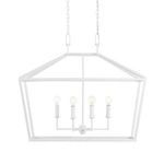 Product Image 2 for Denison Rectangular White Wrought Iron Chandelier from Currey & Company