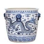 Product Image 4 for Blue & White Porcelain Dragon Planter With Lion Handle from Legend of Asia