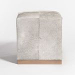 Product Image 1 for Felix Small Frosted Hide Leather Ottoman from Alder & Tweed
