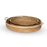 Product Image 5 for Amelia Woven Bamboo and Brass Oval Tray, Set of 2 from Park Hill Collection