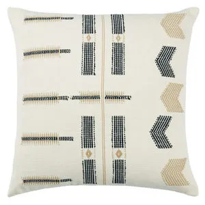 Product Image 1 for Longkhum Tribal Cream/ Black Pillow from Jaipur