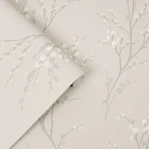 Product Image 1 for Laura Ashley Pussy Willow Dove-Grey Floral Wallpaper from Graham & Brown