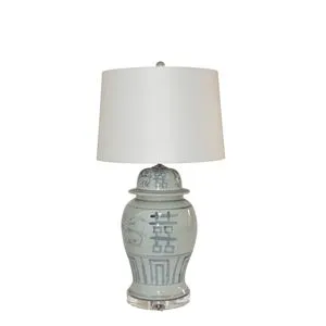 Product Image 1 for Blue & White Porcelain Seagrass Double Happiness Temple Jar Lamp from Legend of Asia