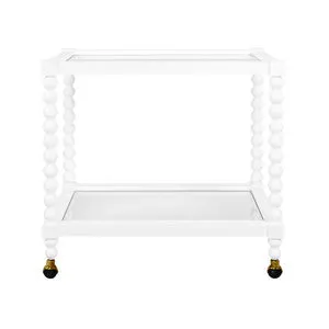 Product Image 1 for Bobbin Style Bar Cart In White Lacquer from Worlds Away