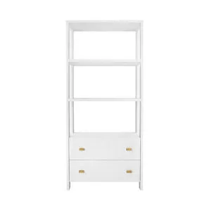 Product Image 1 for Davie Two Drawer Etagere With Fluted Detail In Matte White Lacquer from Worlds Away
