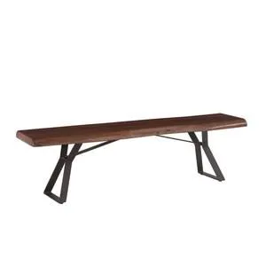 Product Image 1 for Nottingham Acacia Wood Live Edge Dining Bench In Walnut Finish from World Interiors