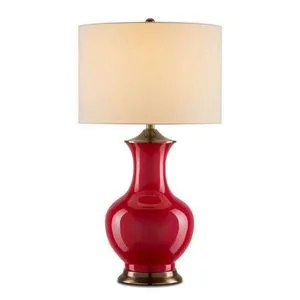 Product Image 1 for Lilou Red Porcelain Table Lamp from Currey & Company