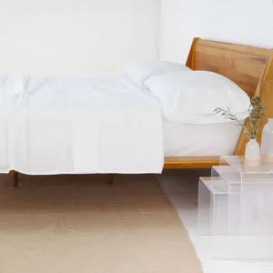 Product Image 1 for Queen White Cotton Sateen Sheet Set from Pom Pom at Home