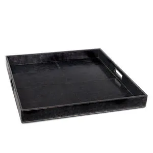 Product Image 1 for Derby Square Leather Tray - Black from Regina Andrew Design