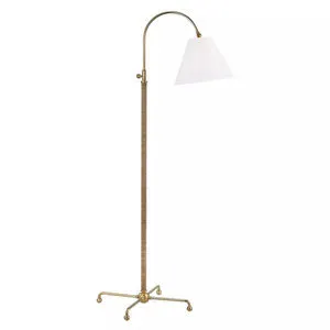 Product Image 1 for Curves No.1 1 Light Floor Lamp W/ Rattan Accent from Hudson Valley