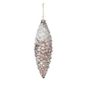 Product Image 1 for Isabelle Large Frosted Brown Pine Cone Glass Ornament, Set of 4 from Park Hill Collection