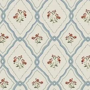 Product Image 1 for Laura Ashley Pinford Trellis Pale Seaspray Blue Removable Wallpaper from Graham & Brown