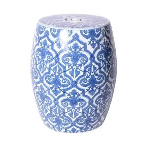 Product Image 1 for Blue & White Paris Floral Garden Stool from Legend of Asia