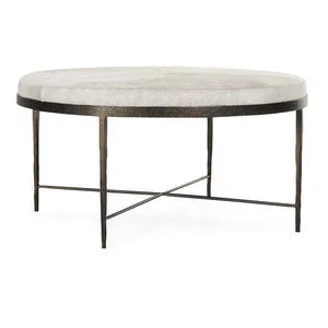Product Image 1 for Bose Leather Hide Round Cocktail Coffee Table from Classic Home Furnishings