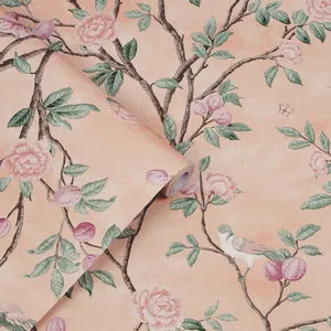 Product Image 1 for Laura Ashley Eglantine Blush Botanical, Bird & Branches Wallpaper from Graham & Brown