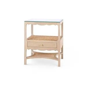 Product Image 1 for Arianna Lacquered 1-Drawer Side Table with Glass Top from Villa & House