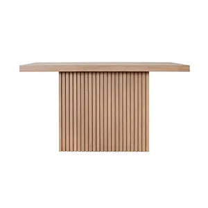Product Image 1 for Vanna Slatted Pedestal Base Console Table In Natural Oak from Worlds Away