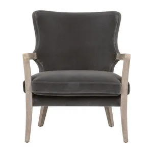 Product Image 1 for Calvin Dark Dove Velvet Solid Oak Club Chair from Essentials for Living