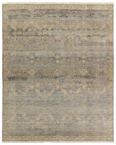 Product Image 1 for Designer Edit Valerius Hand-Knotted Trellis Blue / Beige Rug 3' x 10' from Jaipur