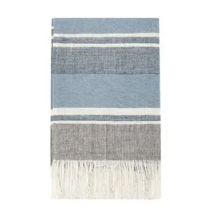 Product Image 1 for Lima 100% Belgian Linen Blue 50"x70" Throw Blanket Blanket from Classic Home Furnishings