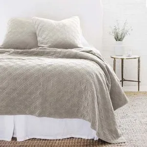 Product Image 1 for Brussels Quilted Cotton Euro Sham - Taupe from Pom Pom at Home