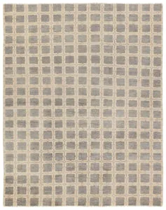 Product Image 1 for Japera Hand Knotted Geometric Gray/Ivory Rug from Jaipur