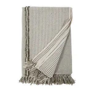 Product Image 1 for Jagger Oversized Striped Throw Blanket - Ivory / Moss from Pom Pom at Home