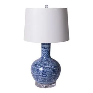 Product Image 1 for Blue & White Blossom Globular Vase Lamp from Legend of Asia