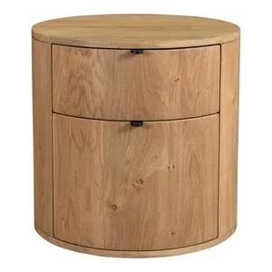 Product Image 2 for Theo Two Drawer Round Oak Nightstand from Moe's