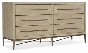 Product Image 1 for Cascade Oak & Metal Six-Drawer Dresser from Hooker Furniture