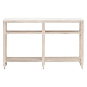 Product Image 1 for Emerie White Wash Pine Narrow Stone-Top Console Table from Essentials for Living